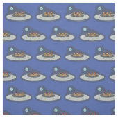 Tissu Drôle poule dans l'espace dessin animé (Échantillon)