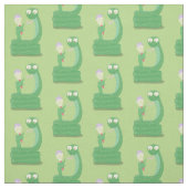 Tissu Drôle serpent vert avec caricature maraca (Échantillon)