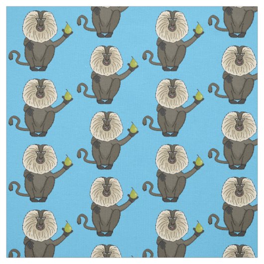 Tissu Drôle singe-singe macaque à queue de lion (Échantillon)