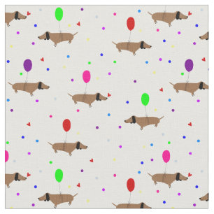 Tissu drôles chiens vierges ballons dachshund