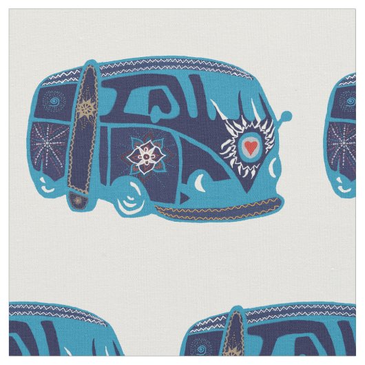 Tissu du coton de Hippie Van Custom Combed (56" (Fermer)