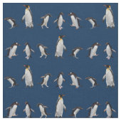 Tissu du parti des pingouins (Navy) (Fermer)