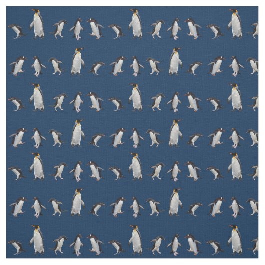 Tissu du parti des pingouins (Navy) (Échantillon)