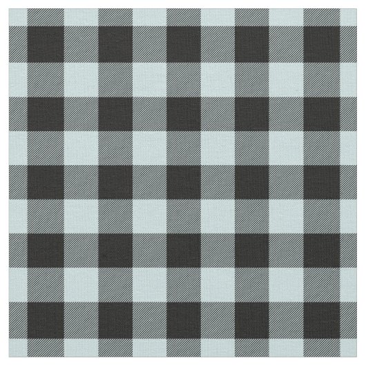 Tissu Duck Egg Blue & Black Plaid Gingham (Fermer)