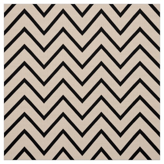 Tissu d'Upholstery Chevron noir et crème (Échantillon)