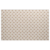 Tissu Easter Spring Hare Bunnies And Carrots On Beige (Yard)