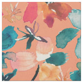 Tissu Eau de couleur de l'ÎLE Flore tropicale sur la pêc (Fermer)