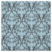 Tissu Ebony Blue Parisian Damask Pattern Fabric (Échantillon)
