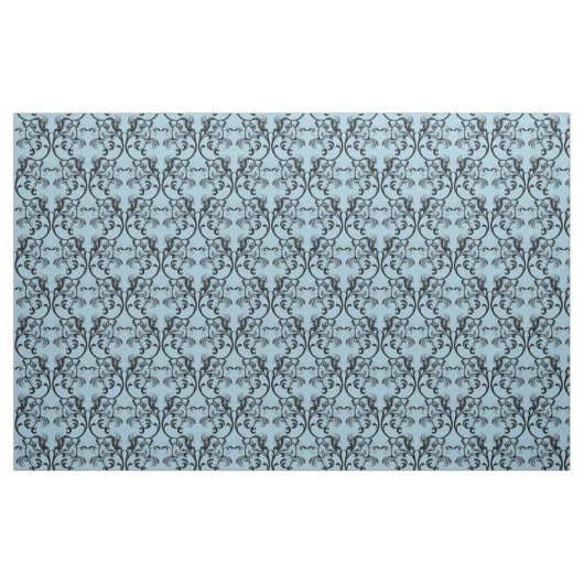 Tissu Ebony Blue Parisian Damask Pattern Fabric (Fat Quarter)