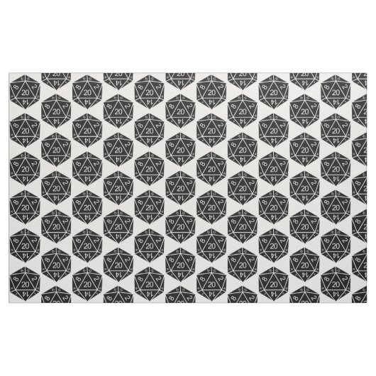 Tissu Ebony D20 Dice Fabric (Yard)