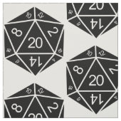 Tissu Ebony D20 Dice Fabric (Échantillon)
