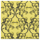Tissu Ebony Yellow Parisien Damask Pattern Fabric (Fermer)
