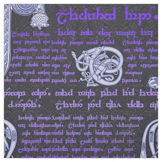 Tissu Échantillon celtique en noir et violet (Échantillon)