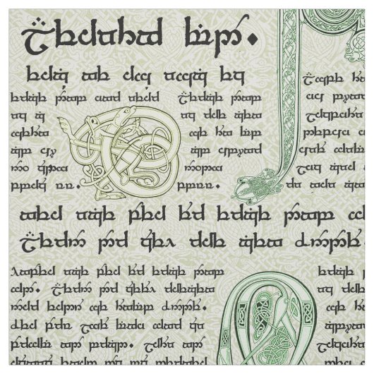 Tissu Échantillonneur celtique en vert (Échantillon)