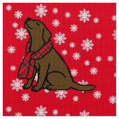 Tissu Écharpe de tartan de Labrador de chocolat (Fermer)