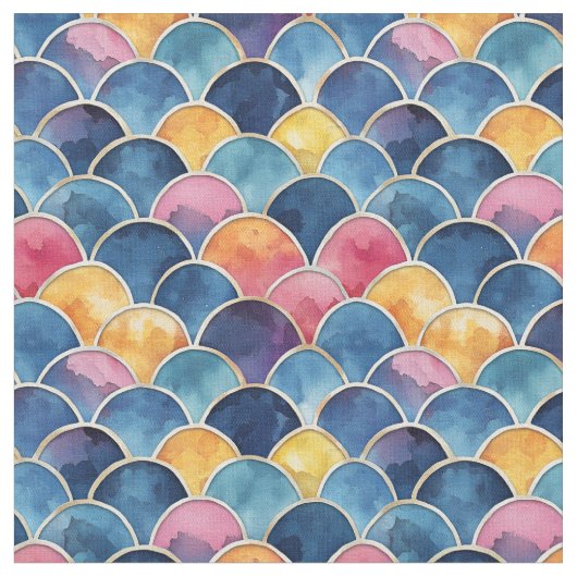 Tissu Échelles arc-en-ciel aquarelles (Fermer)