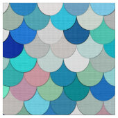 Tissu Échelles de sirène, Aqua, rose de Shell, et cobalt (Fermer)