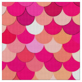 Tissu Échelles de sirène, corail, rose fuchsia, et pêche (Fermer)