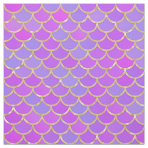 Tissu Échelles de sirène multicolore et d'huile d'or