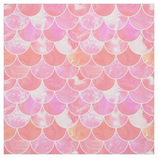 Tissu Échelles de sirène rose (Échantillon)
