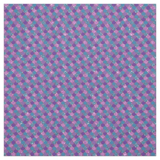 Tissu Échelles de sirène rose et bleu (Échantillon)