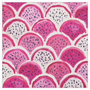 Tissu ÉCHELLES DRAGON Motif de pétoncle de dragon rose
