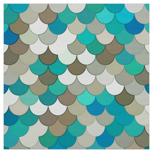 Tissu Échelles, turquoise, Aqua, Taupe, et crème de (Échantillon)