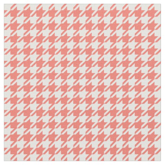 Tissu Écho de pêche et pied-de-poule blanc (Fermer)