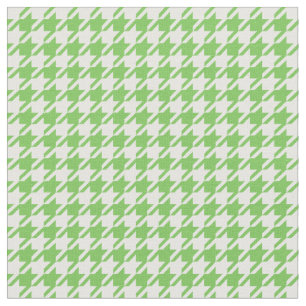 Tissu Éclair vert et pied-de-poule blanc