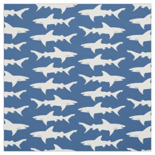 Tissu École bleue et blanche d'attaque de requin des