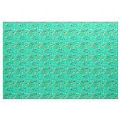Tissu École de Poisson, Aqua, Vert et Or (Yard)