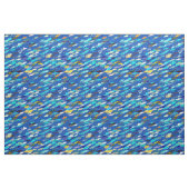 Tissu École de poisson, bleu foncé, blanc et turquoise (Fat Quarter)