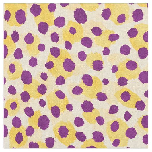 Tissu Écriture chic couleur violet jaune guépard (Fermer)