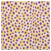Tissu Écriture chic couleur violet jaune guépard (Échantillon)