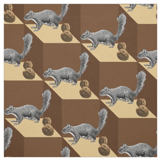 Tissu Écureuil Et Noix (Échantillon)
