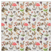 Tissu Écureuils et champignons (Échantillon)