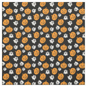 Tissu Éffrayant Halloween Ghosts & Jack-o'-lantern (Échantillon)