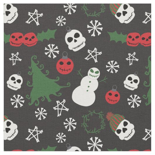 Tissu Éffrayant Noël Déplaisant Goth Fête à thème (Fermer)
