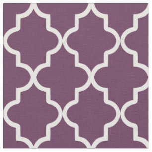 Tissu Eggplant Purple Quatrefoil Marocain