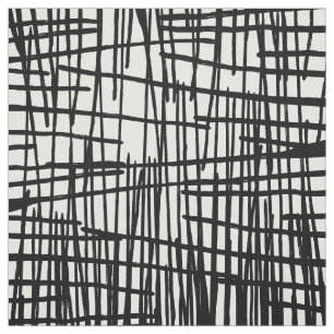 Tissu Égouttements peints à la main blancs noirs uniqu