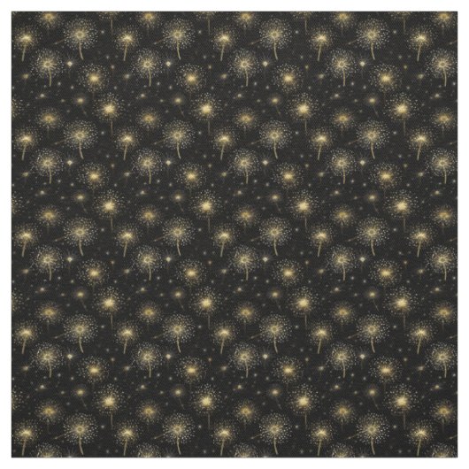 Tissu Élégance de luxe Dandelion d'or noir (Échantillon)