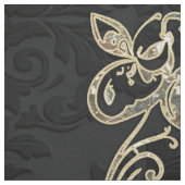Tissu Élégance en or et noir (Échantillon)