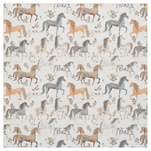 Tissu Élégance équine : Cheval Whimsy (Échantillon)