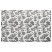 Tissu Elégant Black White Rustic Horses Toile (Yard)