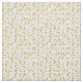 Tissu Elégant Blanc Or Feuille verdure Botanique (Échantillon)
