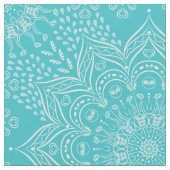 Tissu Elégant Boho Turquoise bleu Mandala (Fermer)