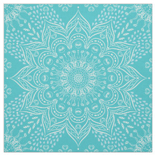 Tissu Elégant Boho Turquoise bleu Mandala