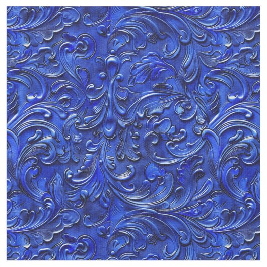 Tissu Elegant cobalt blue tooled leather  (Fermer)