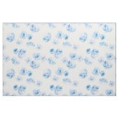 Tissu Élégant Couleur D'Aquarelle Bleue Et Blanc (Yard)