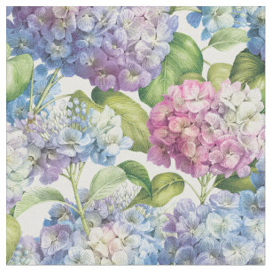 Tissu Élégant Floral bleu violet Hydrangea Motif